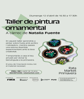 Taller Rata Market Primavera: Pintura ornamental sobre fusta en Balears, Illes