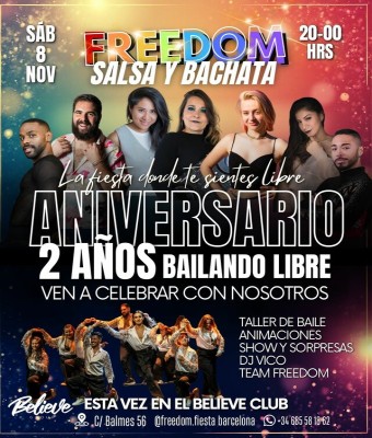 Aniversario Freedom · Salsa y Bachata en Barcelona