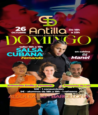 ANTILLA SALSA BARCELONA - DOMINGO 26 OCTUBRE