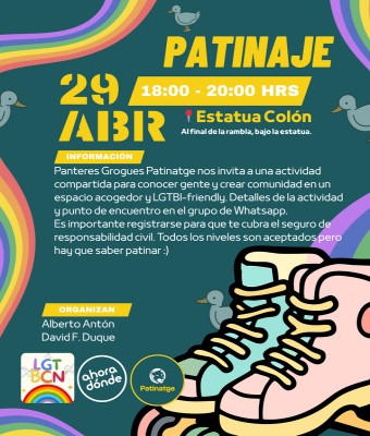 Patinaje Panteres Grogues + LGTBCN + Ahora Dónde en Barcelona