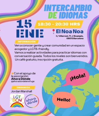 Intercambio de idiomas Ahora Dónde + LGTBCN en Barcelona