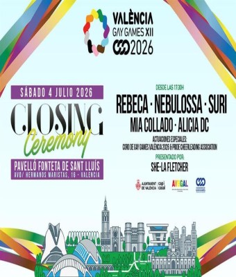 CEREMONIA DE CLAUSURA VALENCIA GAY GAMES XII 2026