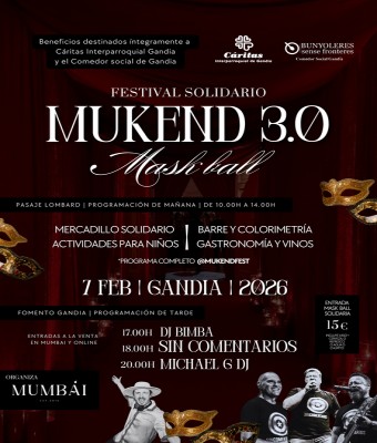 MUKEND 3.0 - TARDEO MASK BALL SOLIDARIO en Valencia/València