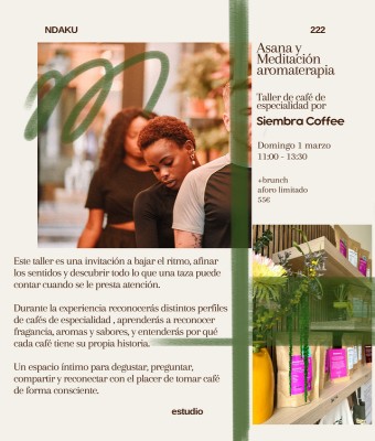 Asana y  Meditación aromaterapia Taller de café de especialidad por Siembra Coffee en Bizkaia