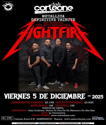 FIGHFIRE  (METALLICA Definitive Tribute) - SALA CORLEONE - SABIÑANIGO en Huesca