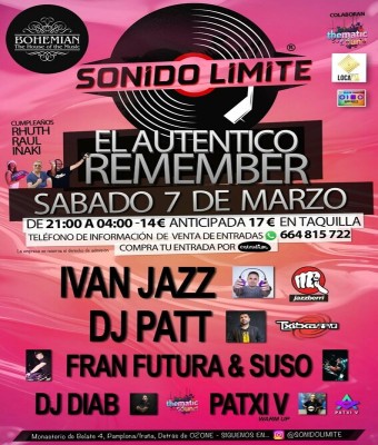 SÁBADO 7/3/2026 Sonido Límite. El auténtico remember en Navarra