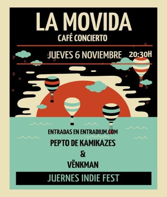 PEPTO DE KAMIKAZES & VËNKMAN "Juernes Indie Fest" en Balears, Illes