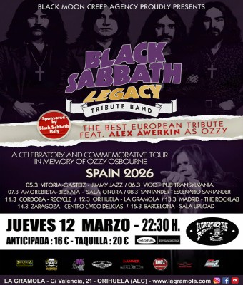 BLACK SABBATH LEGACY TRIBUTE en LA GRAMOLA en Alicante/Alacant