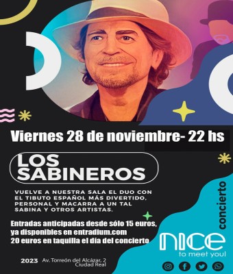 LOS SABINEROS regresan a Ciudad Real, Sala Nice!