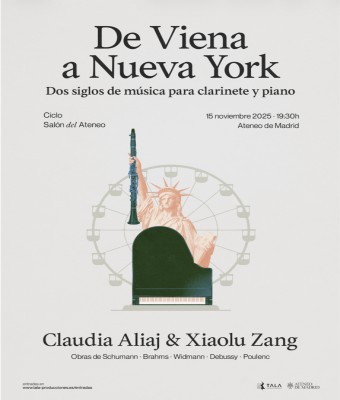  Salón del Ateneo #2: CLAUDIA ALIAJ y ZIAOLU ZANG presentan 'De Viena a Nueva York. Dos siglos de música para clarinete y piano' en Madrid