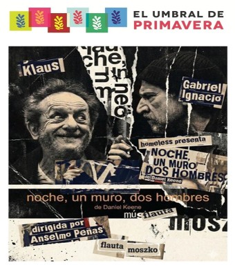 noche, un muro, dos hombres en Madrid
