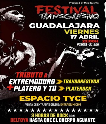 FESTIVAL TRANSGRESIVO Tributo a Extremoduro + Tributo a Platero y Tú en GUADALAJARA
