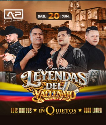 Leyendas del Vallenato: Luis Mateus, Los Inquietos del Vallenato & Alan Lover en Bizkaia