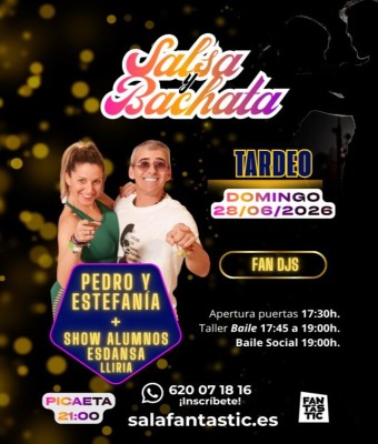 Tardeo Bachata&Salsa - TALLER Estefania & Pedro ES DANSA LLIRIA en Valencia