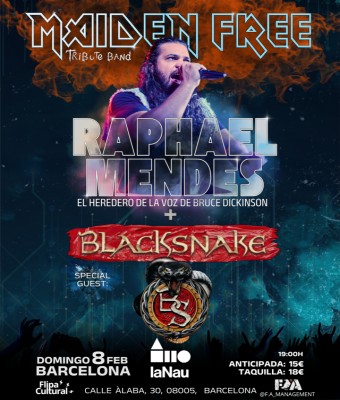 Raphael Mendes / Maiden Free (La voz de Bruce Dickinson) y Blacksnake (Whitesnake) en Barcelona