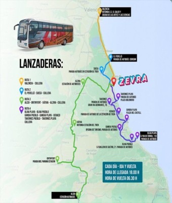 LANZADERAS AUTOBUSES ZEVRA en Valencia