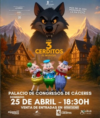 LOS 3 CERDITOS - El Musical en Cáceres en Palacio de Congresos de Cáceres