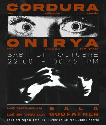 CORDURA + ONIRYA en la sala Godfather, Vallecas en Madrid
