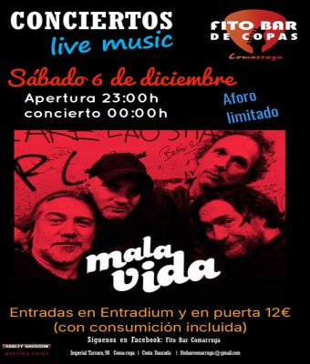 “MALA VIDA” versiones pop rock español  en Tarragona