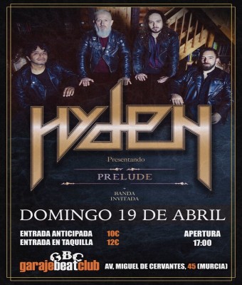 HYDEN Presenta PRELUDE + Banda invitada en Garaje Beat Club GBC  en Murcia
