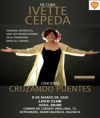 CRUZANDO PUENTES. CONCIERTO DE IVETTE CEPEDA (CUBA) en Valencia/València
