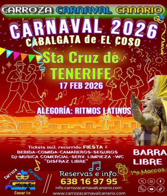 Entradas Carroza Coso del Carnaval Santa Cruz de Tenerife 2026