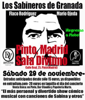 LOS SABINEROS regresan a la Sala Divinno, Pinto, Madrid!