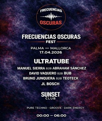 FRECUENCIAS OSCURAS FEST 17/4/26 sala sunset en Balears, Illes