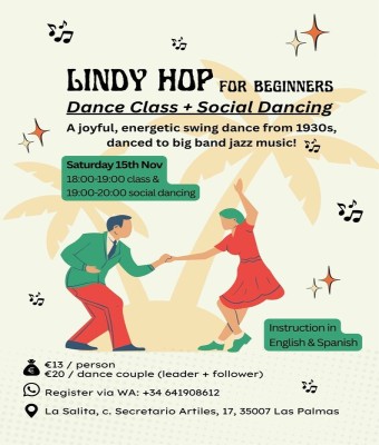 LINDY HOP workshop for beginners/taller para principiantes en Palmas, Las