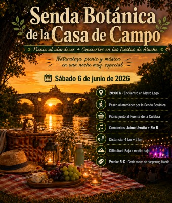 Senda Botánica de la Casa de Campo, Picnic y Conciertos Fiestas de Aluche (Jaime Urrutia y Ele B) en Madrid