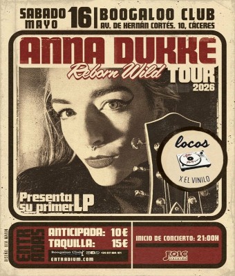 Anna Dukke- Reborn Wild Tour- Boogaloo Club en Cáceres