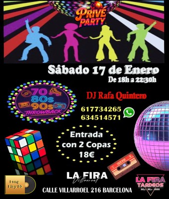 Privé Party Nos Encantan Los 70s 80s 90s en Barcelona