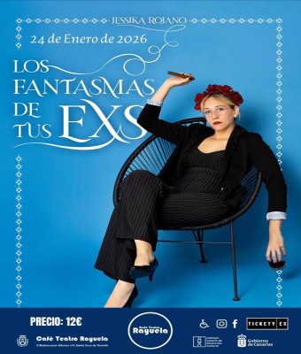 Los fantasmas de tus exs, Jessika Rojano en el Café Teatro Rayuela en Santa Cruz de Tenerife