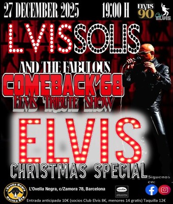 COMEBACK'68 Elvis Christmas Special 2025 en L'Ovella Negra en Barcelona