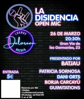 open de comedia la disidencia -delorean en Valencia/València