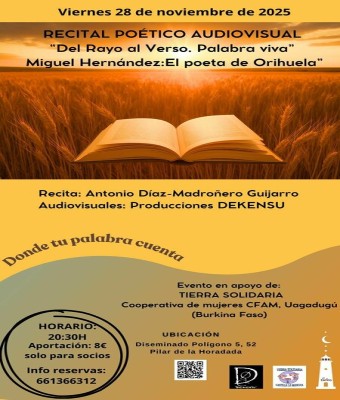 Recital Poético Audiovisual Del Rayo al Verso. Palabra Viva  en Alicante/Alacant