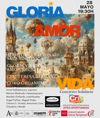 CONCIERTO EXTRAORDINARIO CPM TERESA BERGANZA, Gloria de Vivaldi, Amor brujo de Falla. Concierto a favor de "CRIS CONTRA EL CÁNCER", con la participación estelar de MARIBEL GALLARDO a las castañuelas. en Madrid