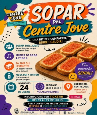 Sopar del Centre Jove de Sant Llorenç en Balears, Illes