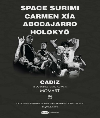 Space Surimi, Carmen Xía, Holokyò y Abocajarro en Momart - Cádiz 