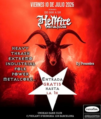 HELLFIRE METAL CLUB (Entrada Gratis de 00:00 a 01:00) en Barcelona