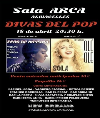 Concierto tributo divas del pop Mecano y Ole Ole en Lleida