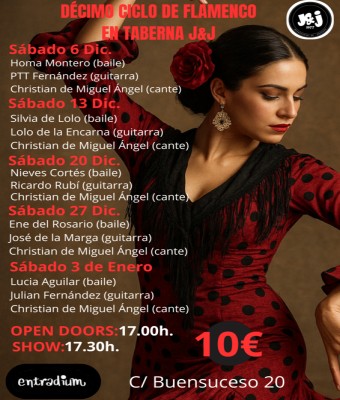 Décimo ciclo de flamenco en taberna J&J en Granada