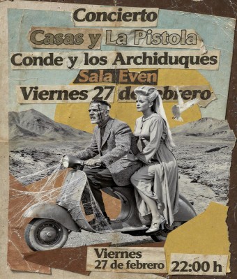 Casas y La Pistola + Conde y Los Archiduques en concierto en Sevilla