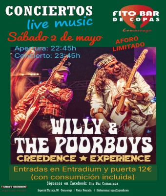 “WILLY & THE POORBOYS” tributo a la CREEDENCE CLEARWATER REVIVAL  en Tarragona