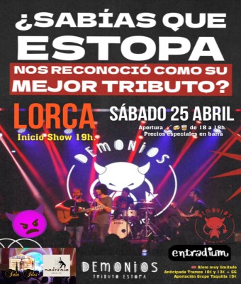 SAB. 25/4 TRIBUTO A ESTOPA - SALA SILOS LORCA - MADREMÍA en Murcia