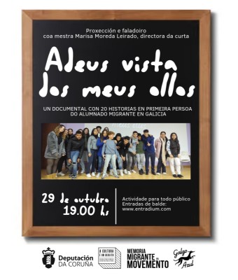Proxección e faladoiro "Adeus vista dos meus ollos" (29/10, 19h) en Coruña, A