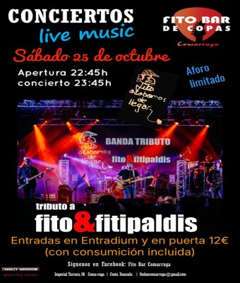 “Acabamos de llegar” tributo a Fito y fitipaldis  en Tarragona