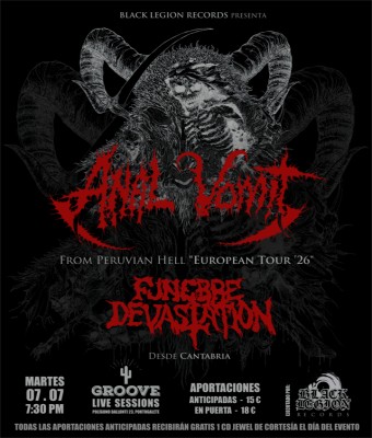 ANAL VOMIT From Peruvian Hell EURO-TOUR 2026 en Bizkaia