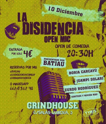 La disidencia comedy en grindhouse, valencia  11 febrero en Valencia/València