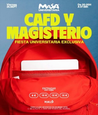 Fiesta de Magisterio y Cafd en Alicante